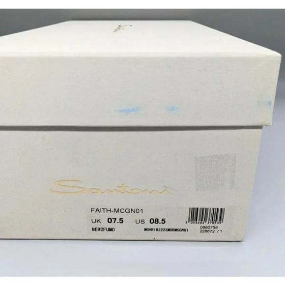 NIB Santoni Faith Men's Black Leather Loafers Almond Toe Size 8.5 (MSRP $750) - Picture 10 of 10